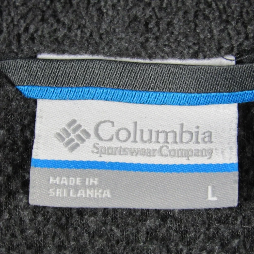 Columbia Fleece Jacket Mens L Gray Full Zip Mock Neck Outdoor‎ Pocket
